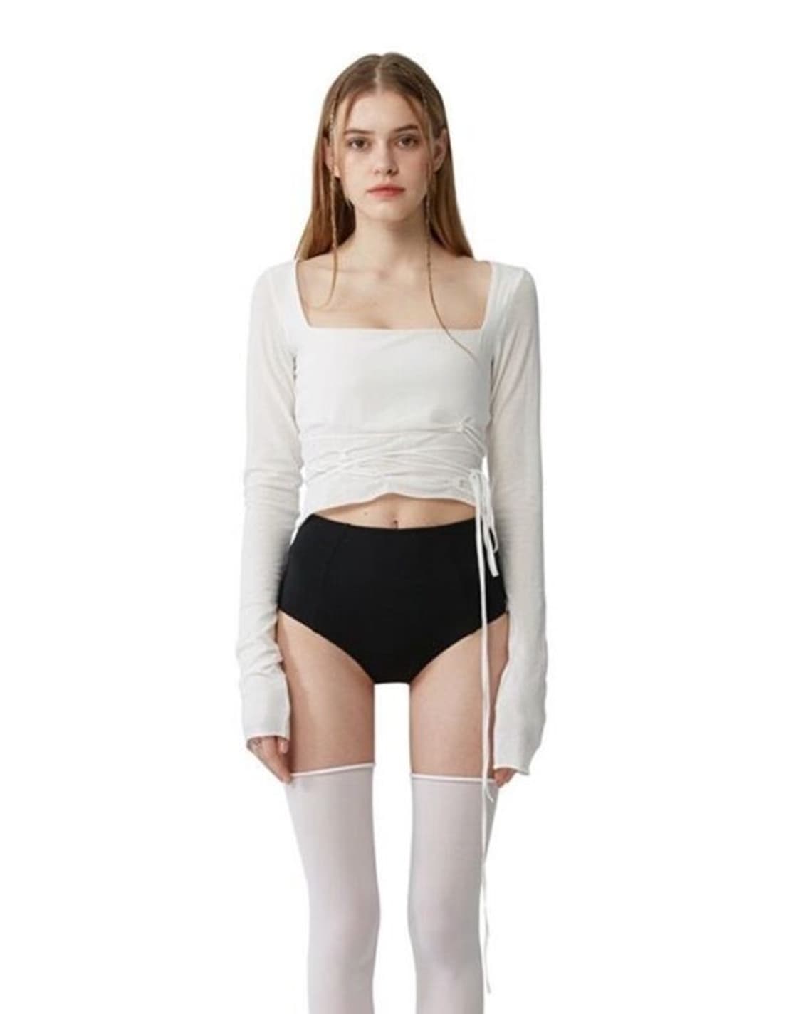 보헤미안서울 Rope Long Sleeve Top In Ivory 상품이미지1