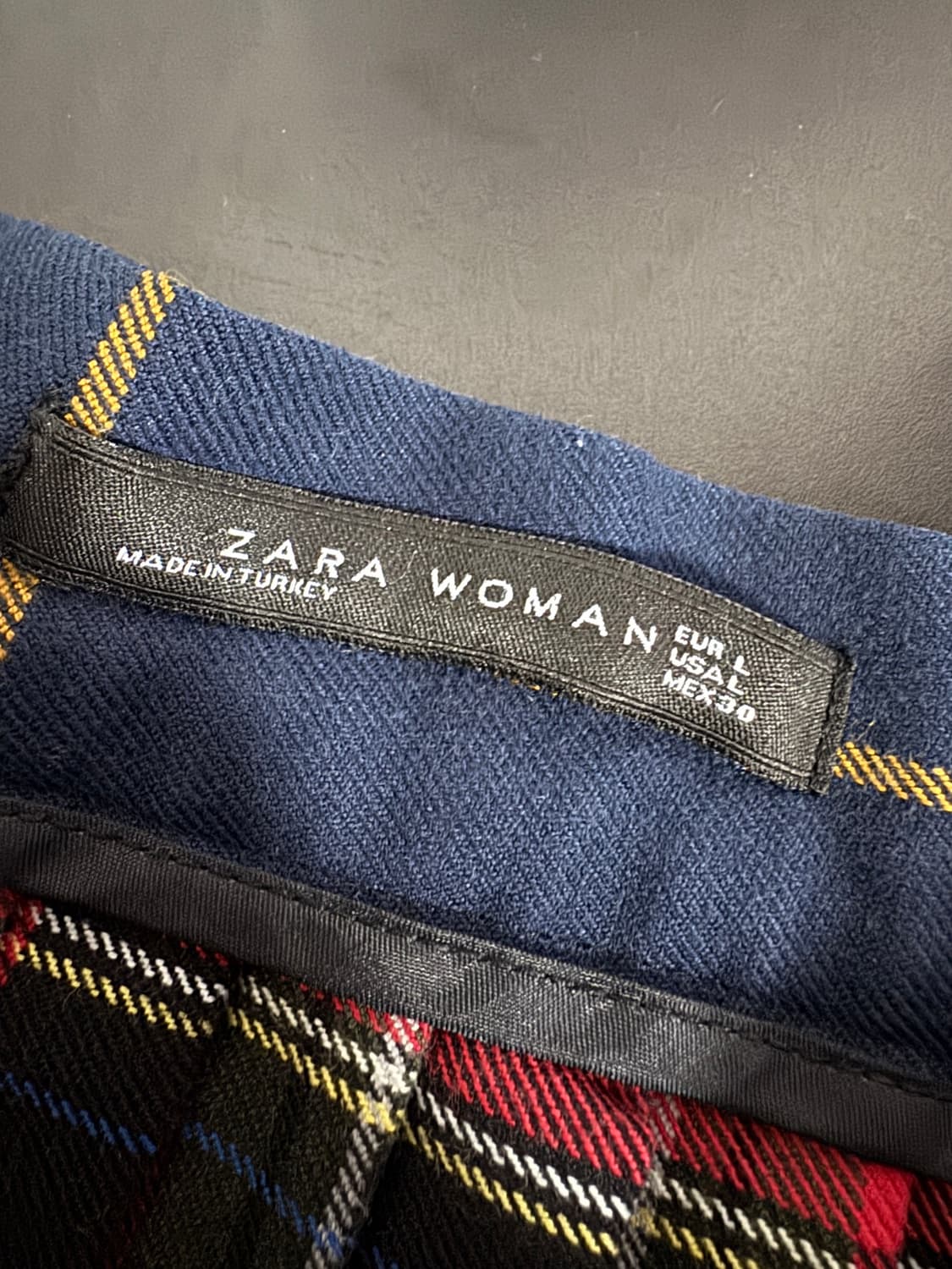 자라 ZARA 우먼 멀티 타단 체크 믹스 플리츠 스커트 치마 상품이미지4