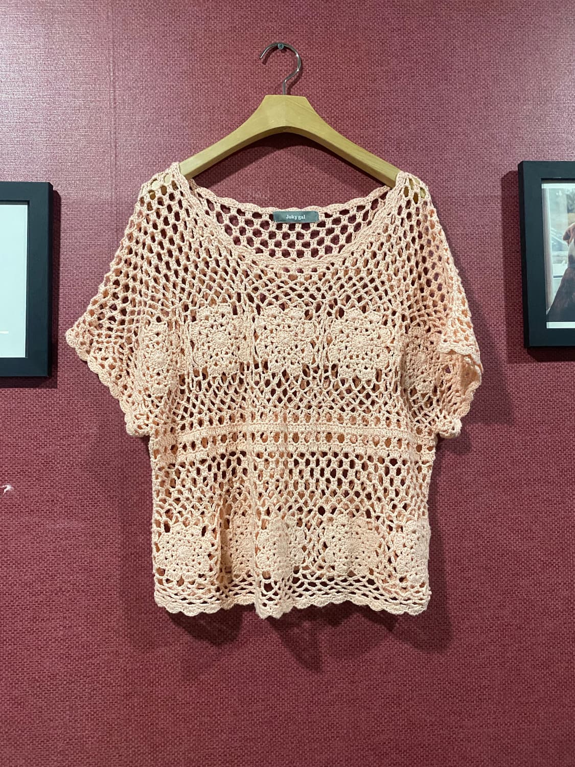 Joky gal 크로셰 뜨개질 상의 M 상품이미지1