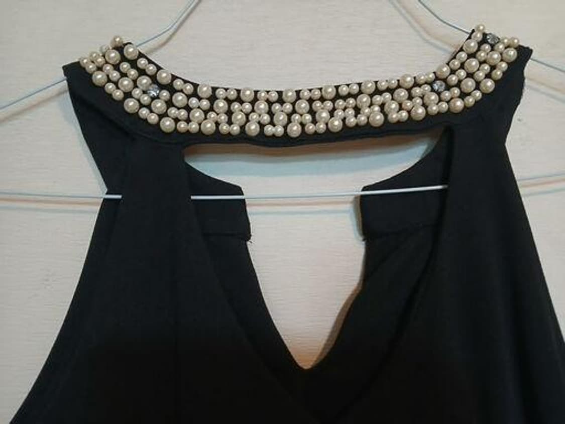 진주 민소매 홀터넥 드레스 나시 원피스 섹시 홀복 파티 클럽룩 데이트룩 상품이미지4