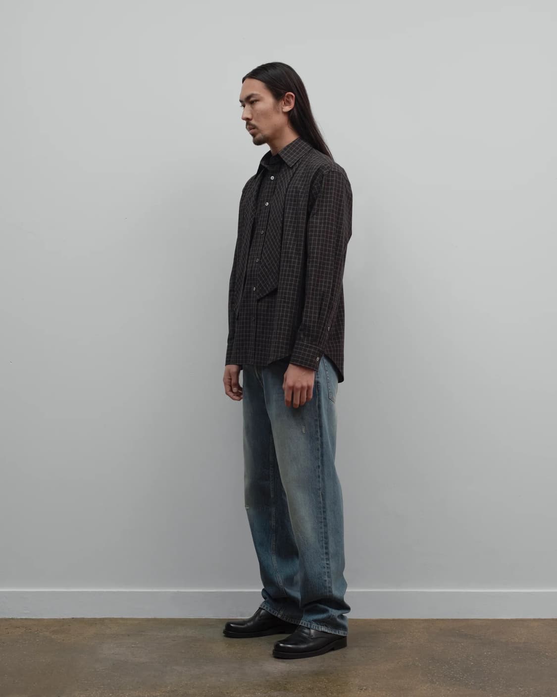 [S,M,L]커미션 25fw Banker 체크 셔츠 상품이미지3
