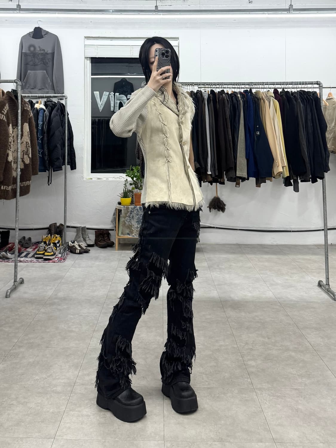 La pastel 퍼 트리밍 니트 자켓 상품이미지1