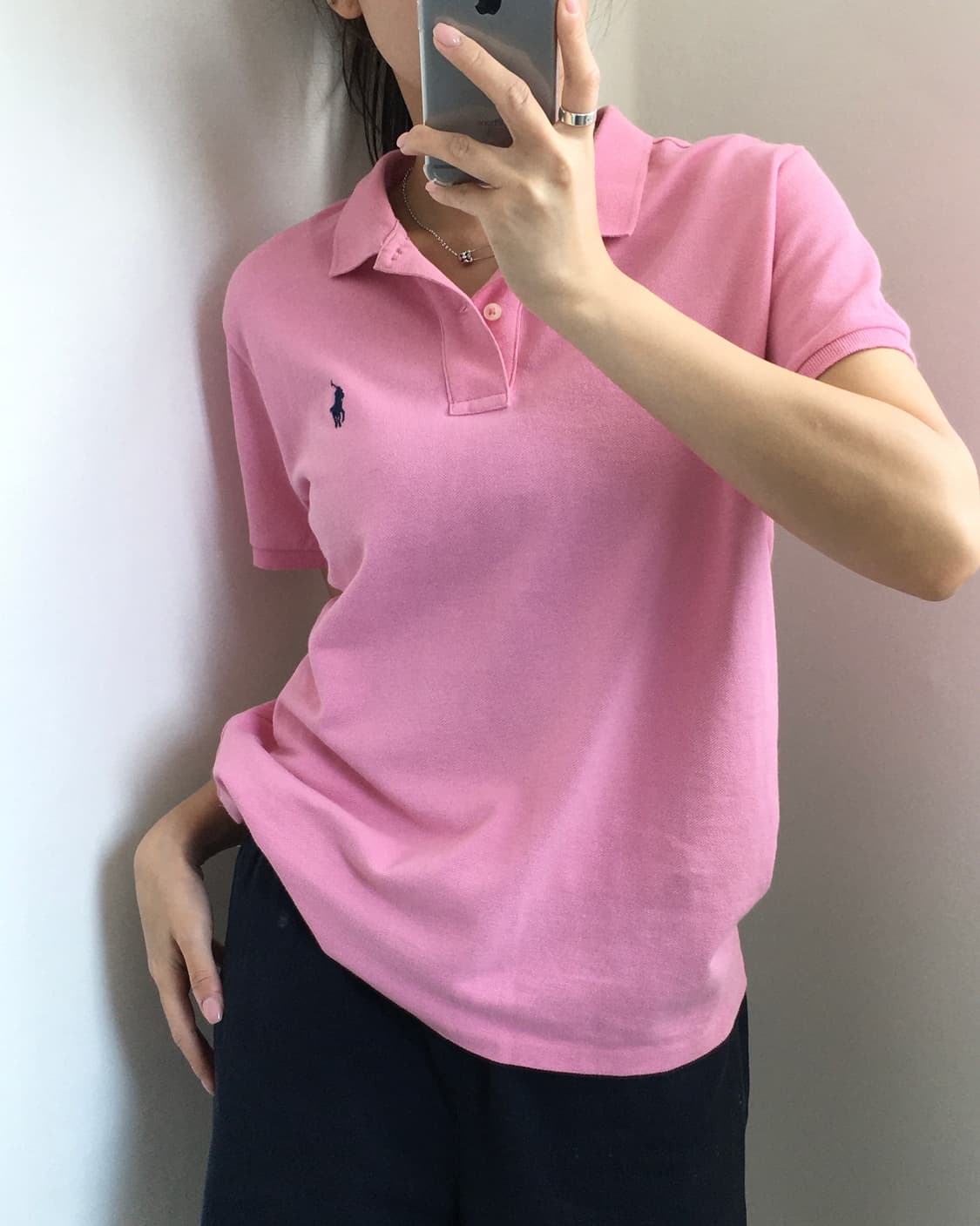 Polo 폴로 랄프로렌 QR라벨 핑크컬러 PK티셔츠 상품이미지1