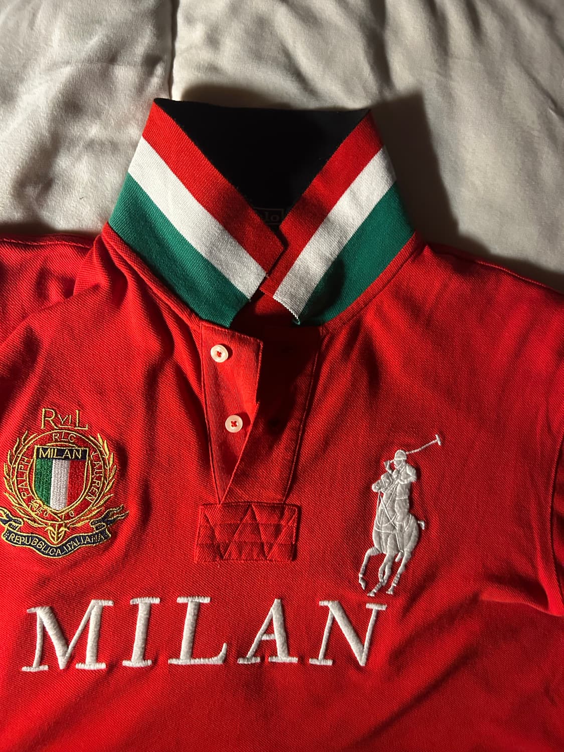 (유일매물)정품 폴로 랄프로렌 빅포니 밀란 레드 반팔 카라티 상품이미지9