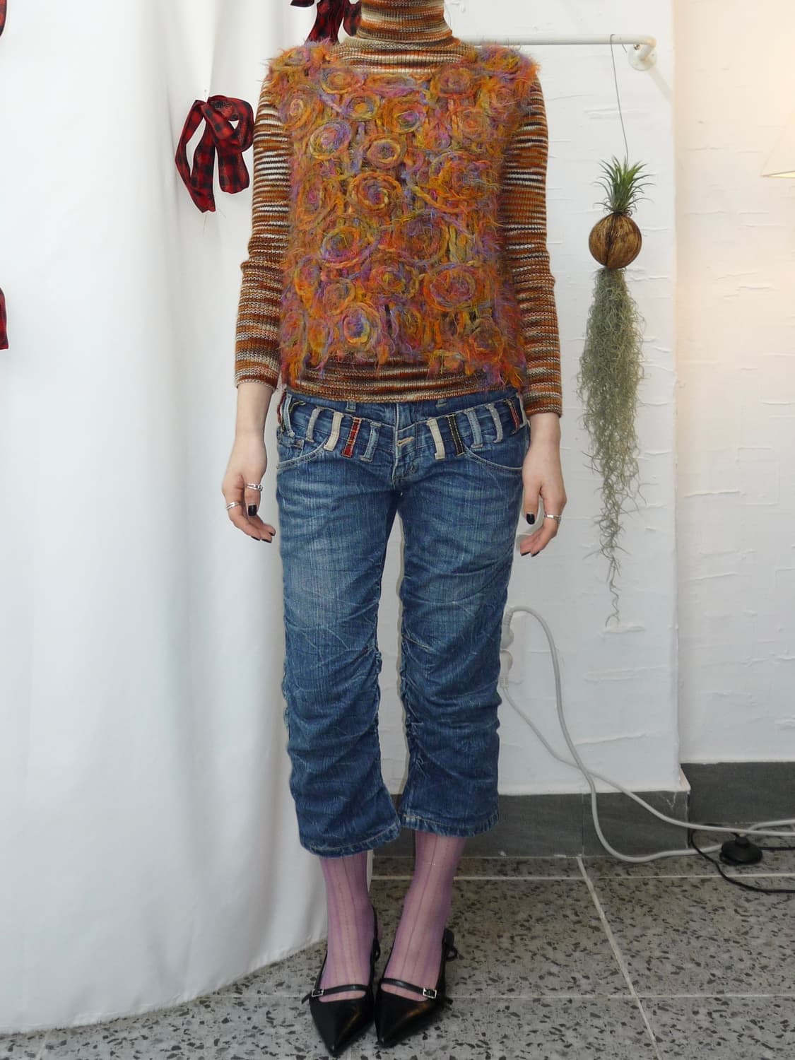 bohemian rose knit vest 상품이미지2