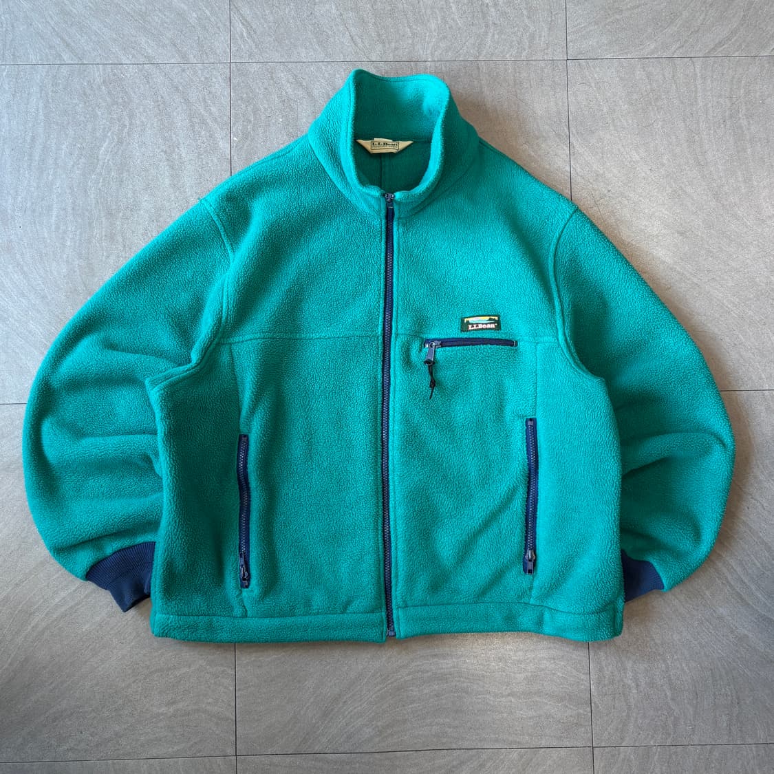 90s L.L.bean 90년대 미국 생산 엘엘빈 그린 플리스 자켓 상품이미지1