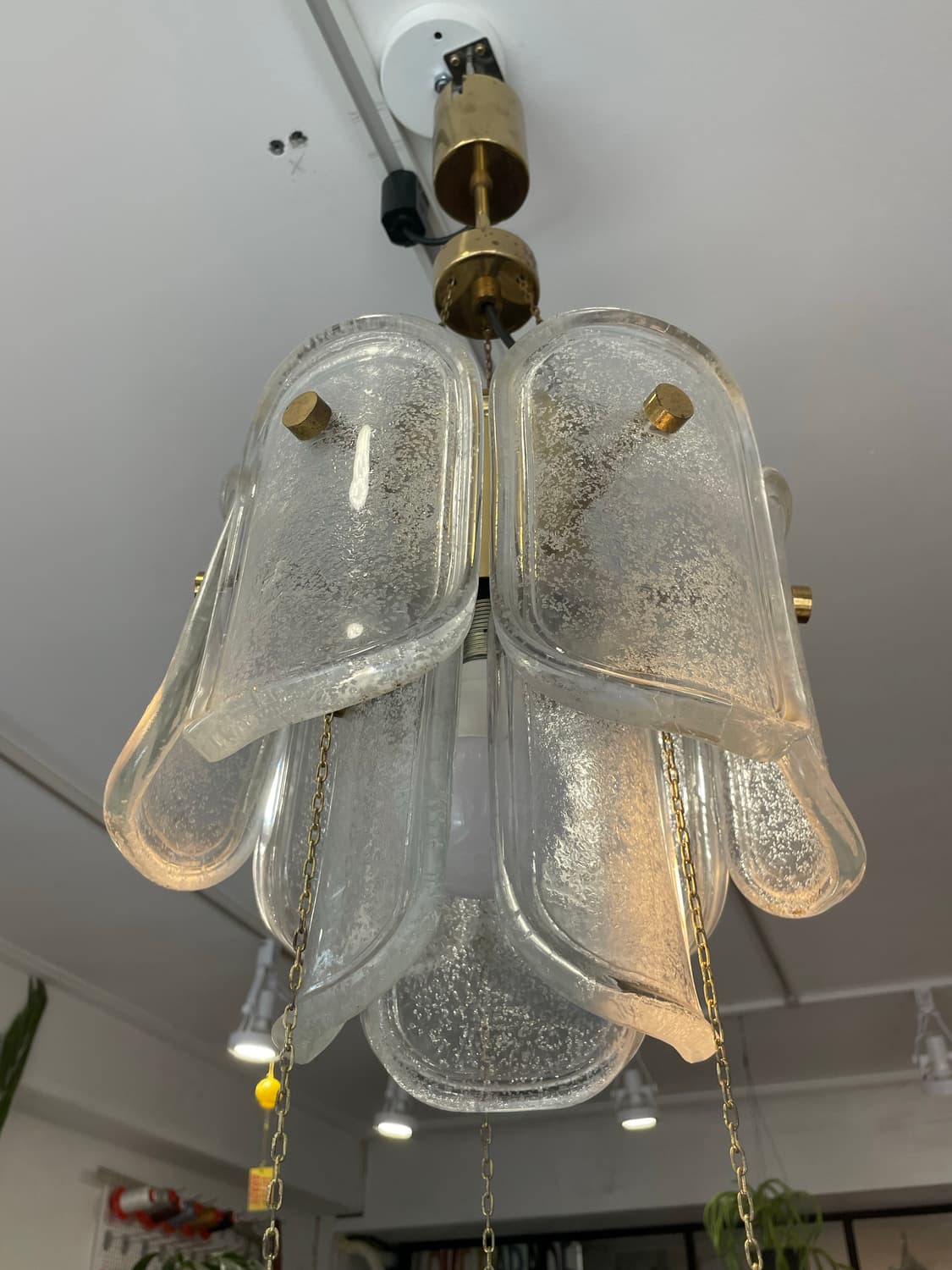 Glashütte Limburg 60s 샹들리에 빈티지조명 상품이미지6