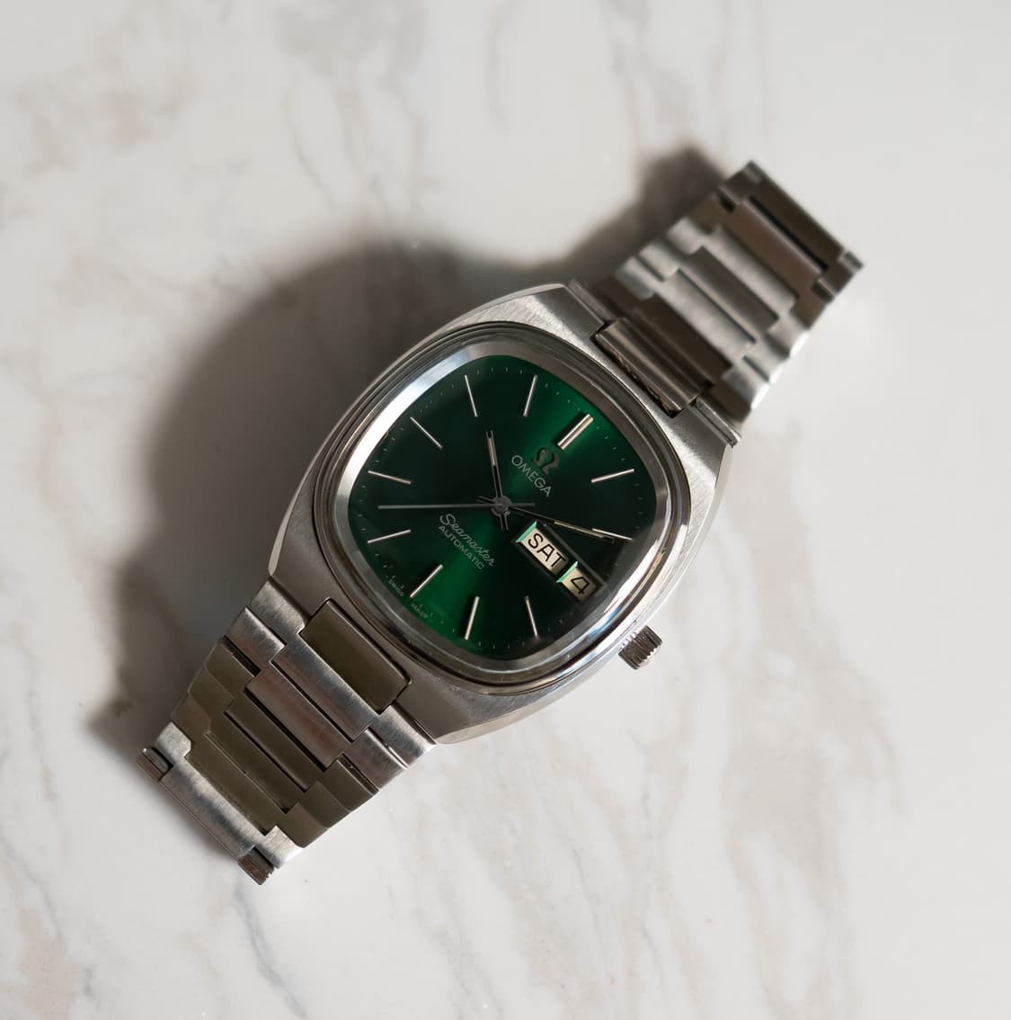 오메가 씨마스터 테레비 올리브그린 데이데이트 오토매틱 빈티지 시계 상품이미지2