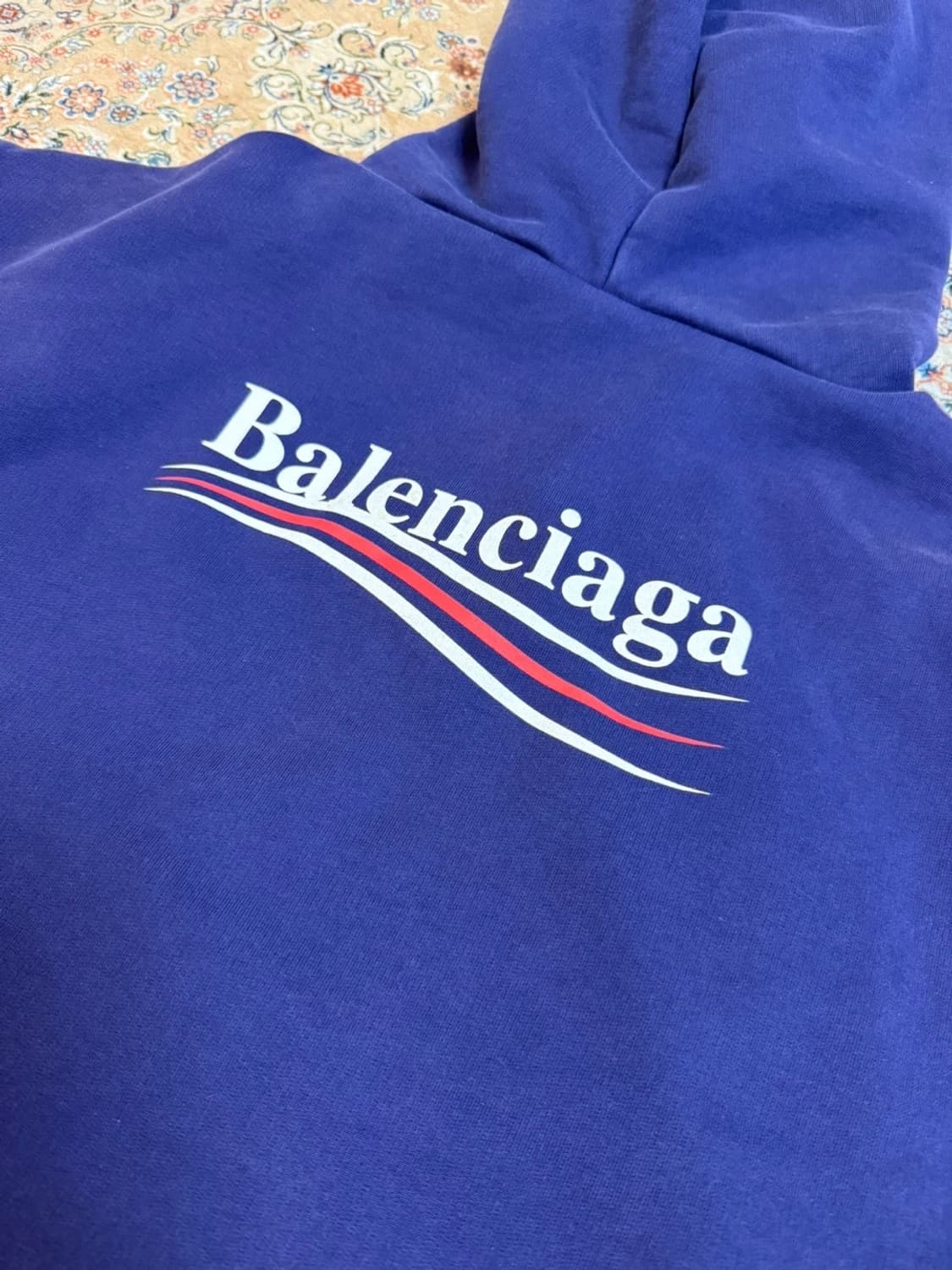 발렌시아가  웨이브 로고 후드티 xl 상품이미지5