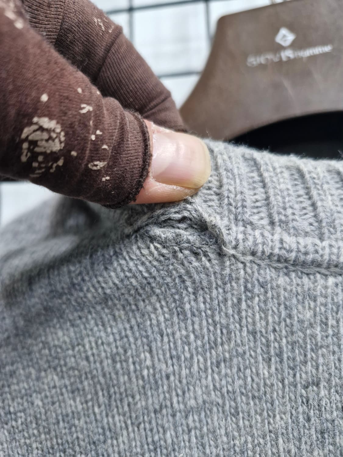 95M 스톤아일랜드 울 니트 스웨터 그레이 상품이미지10