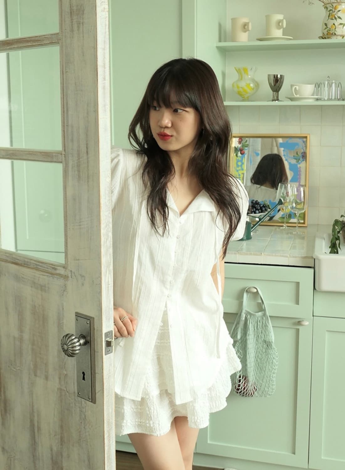 셀리테일즈 RIBBON STRAP BLOUSE (IVORY) 상품이미지3