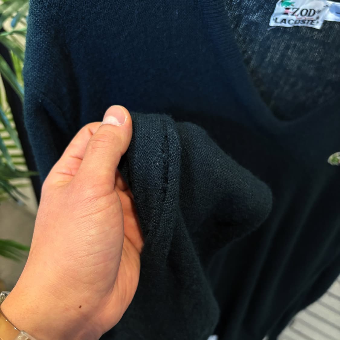 라코스테 아이조드 아크릴100 브이넥 니트 롱시보리 진청녹 상품이미지7