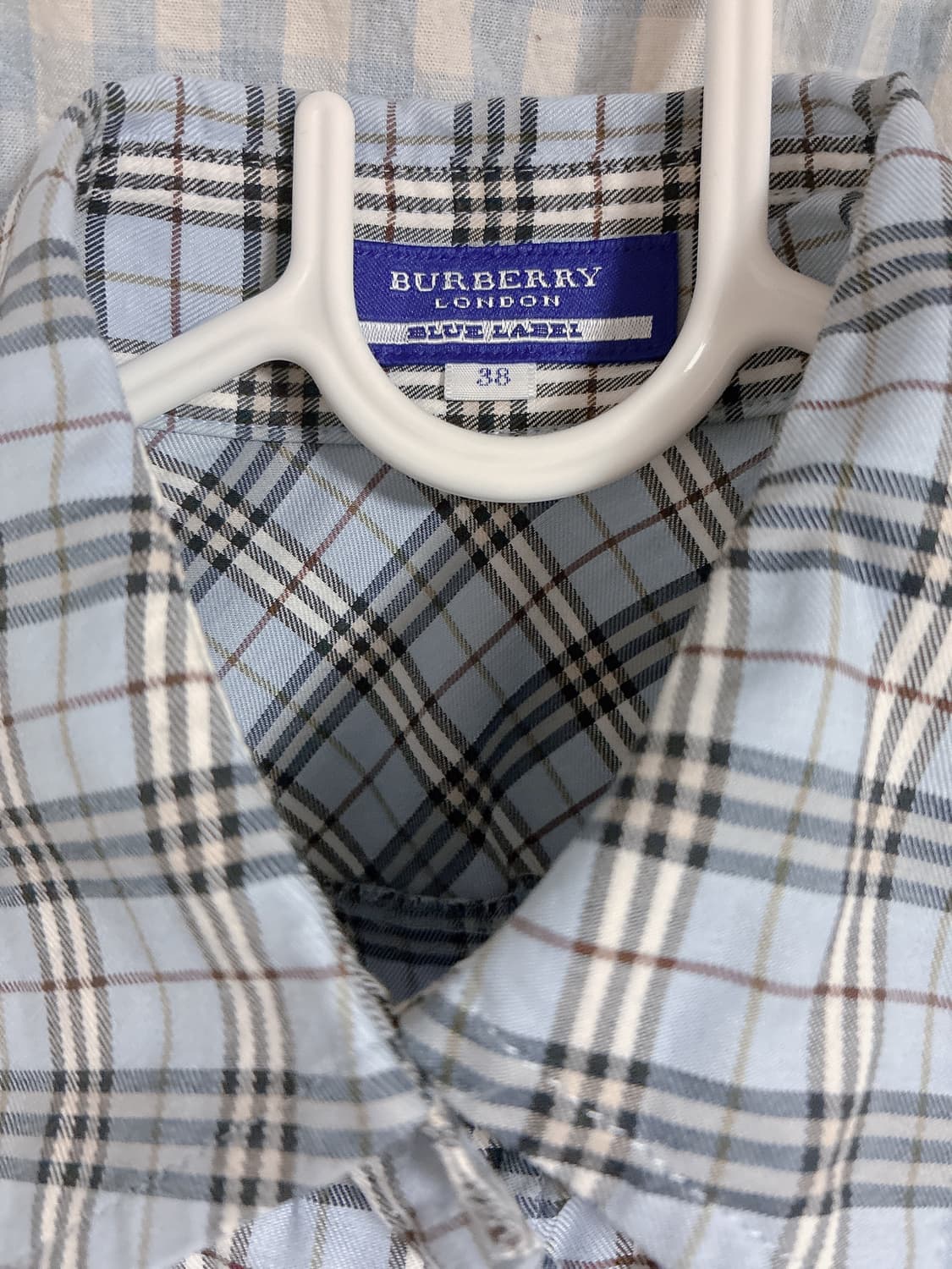 버버리 블루라벨 하늘색 반소매 블라우스 셔츠 상품이미지3