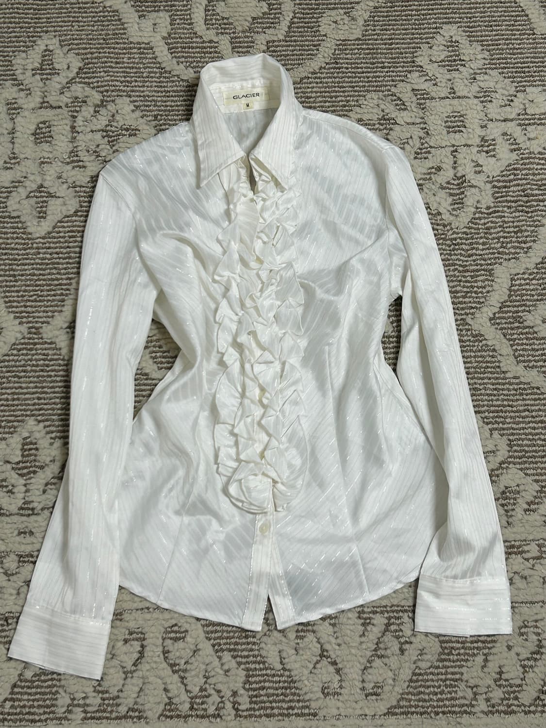 Glacier 글리터 프릴디테일 블라우스 셔츠 긱시크 로맨틱 상품이미지1