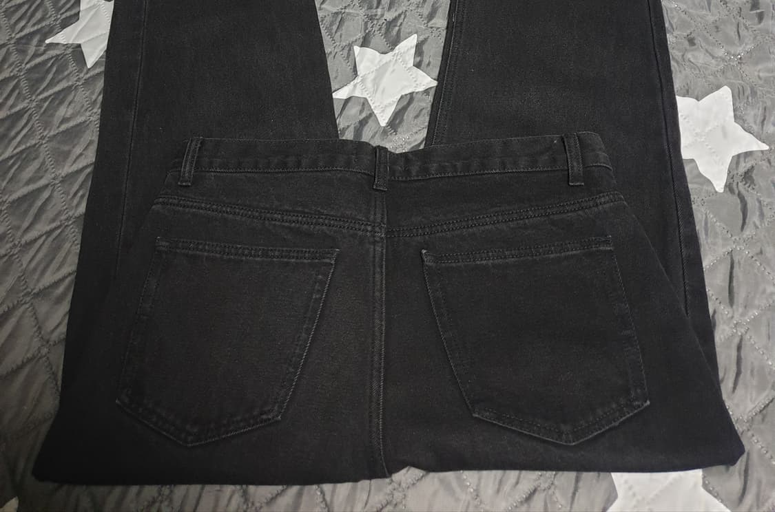 무신사스탠다드 세미와이드 데님팬츠 워시드블랙 (32) 상품이미지2