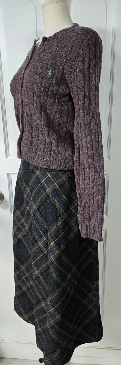 랄프로렌 가디건 아쿠아스큐텀 체크스커트 상품이미지3