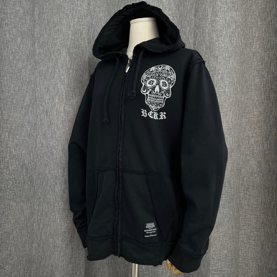 버카루 스컬 프린팅 후드 집업/#3585 상품이미지5