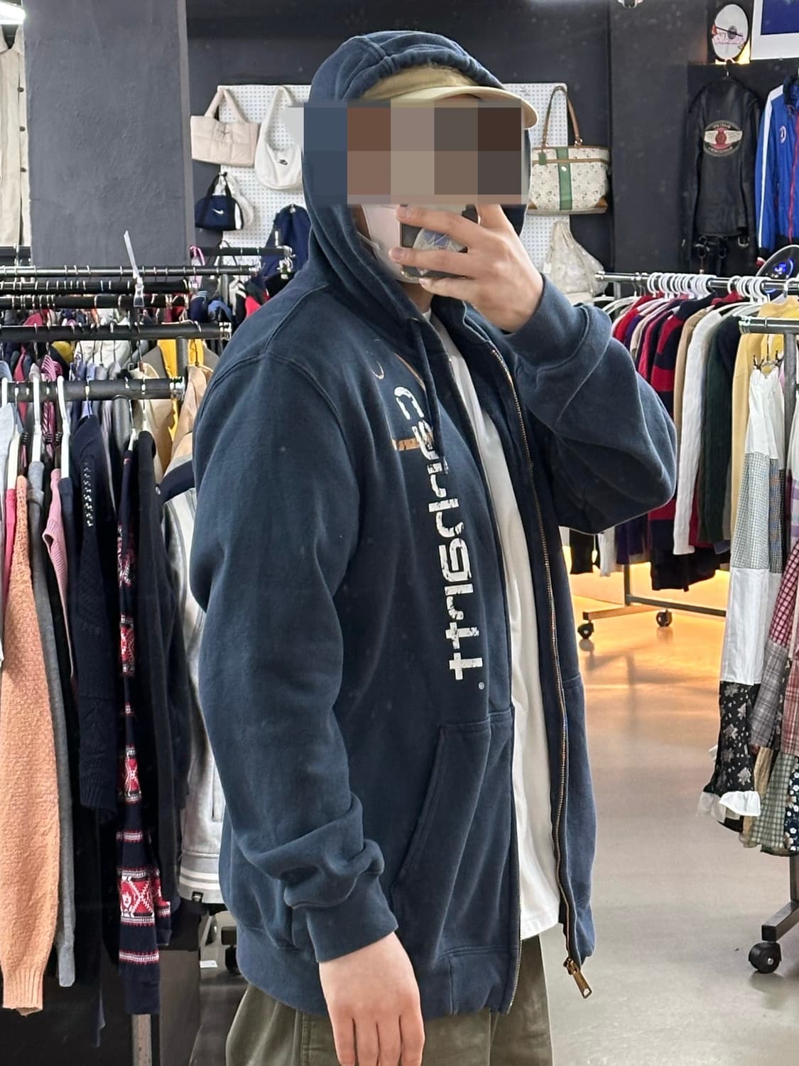 🔥칼하트 오리지널핏 풀집업 후드 (네이비)🔥 상품이미지2