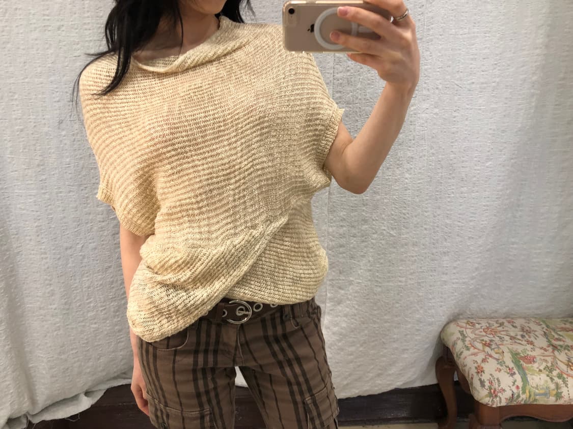 gold perl knit vest 상품이미지1