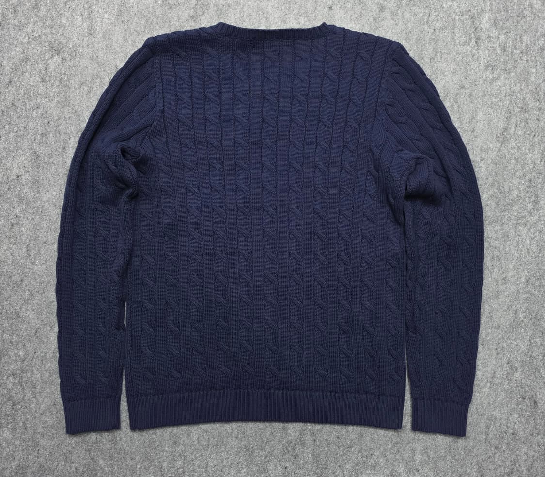 로렌 랄프로렌 금장 버튼 트림 케이블 니트 스웨터 L 큐알택 상품이미지2