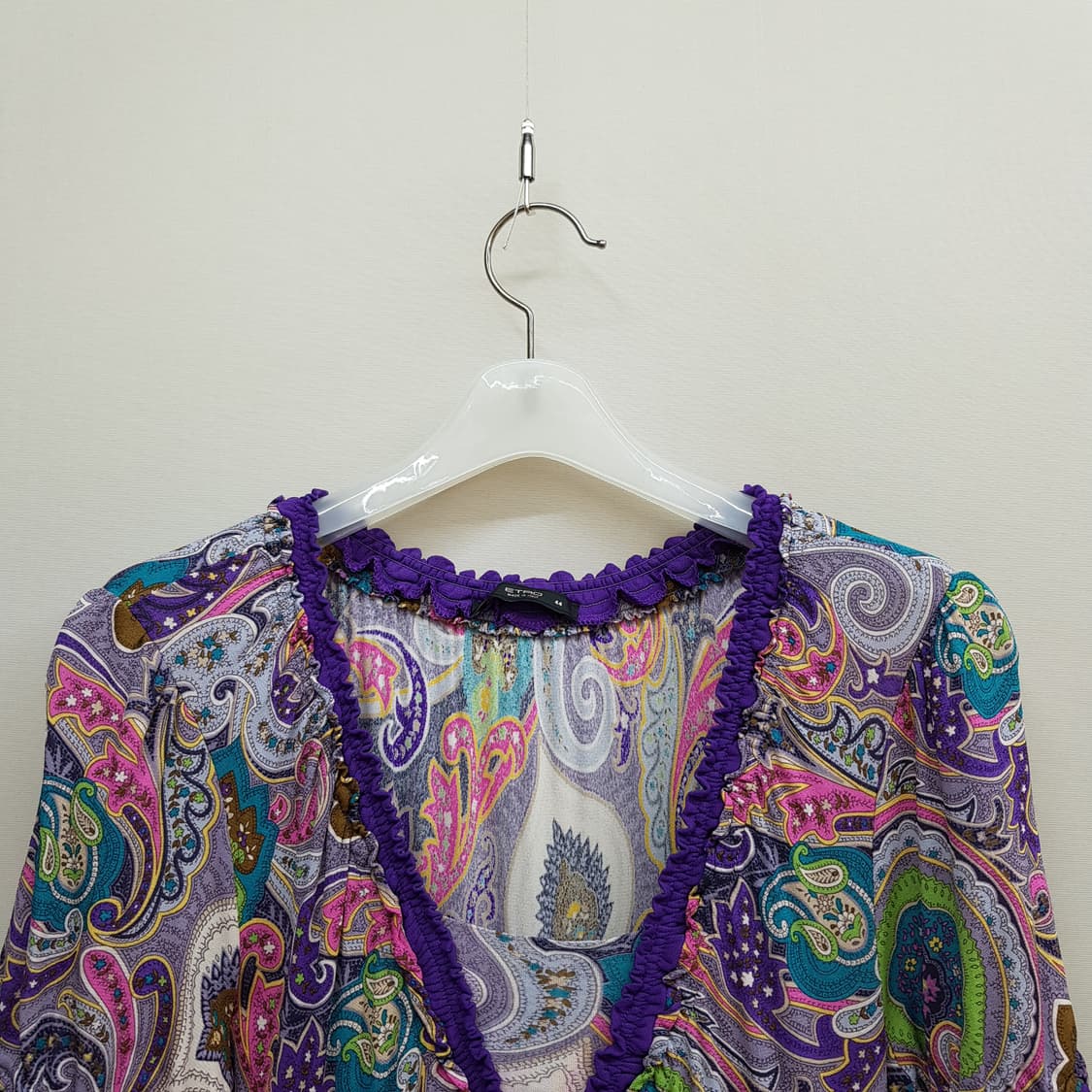 에트로 페이즐리 패턴 브이넥 셔링 원피스 IT44사이즈 상품이미지2