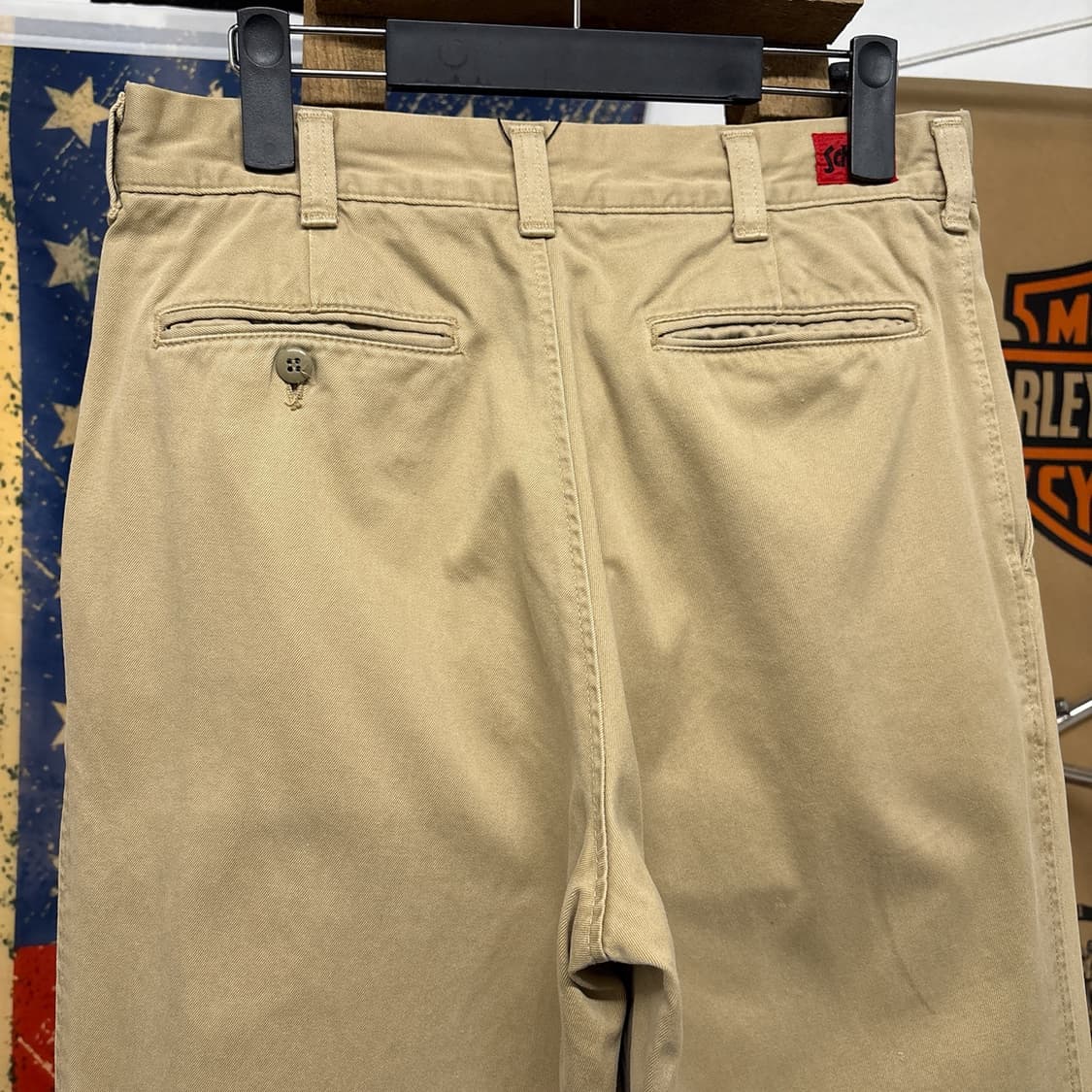 90s 쇼트 클래식 오피서 치노팬츠 플랫프론트 베이지 N769 상품이미지6