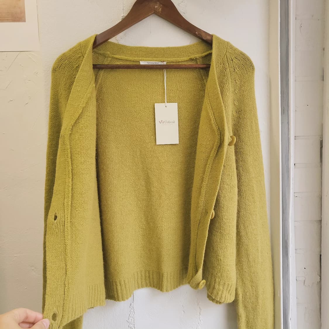 사만사모스2 울100 라임 가디건 상품이미지5