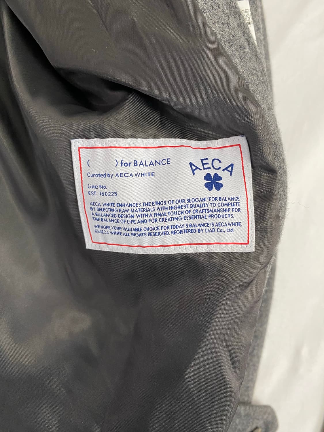 AECA 에이카 발마칸 울 오버사이즈 코트 그레이 XL 상품이미지6
