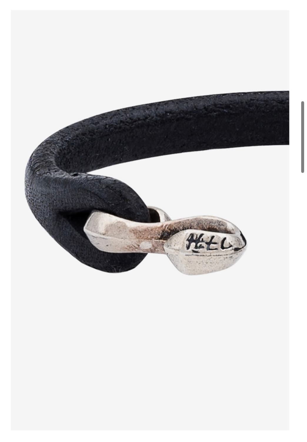 [os] 플랫헤드 가죽&실버 팔찌 블랙 상품이미지3