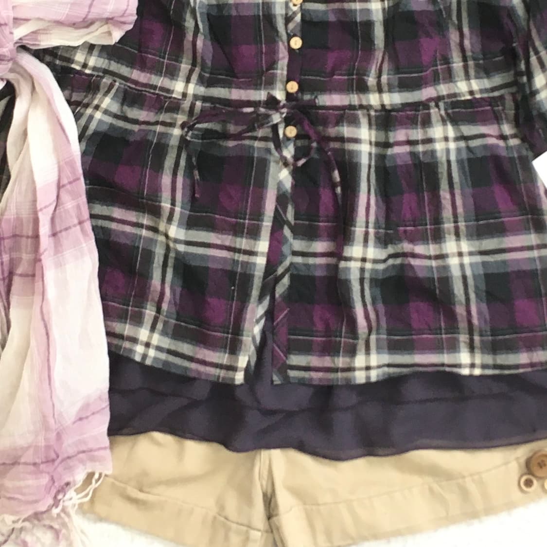 JPN/체크 셔츠 블라우스 모리걸체크블라우스 모리룩체크블라우스 레이어드 상품이미지3