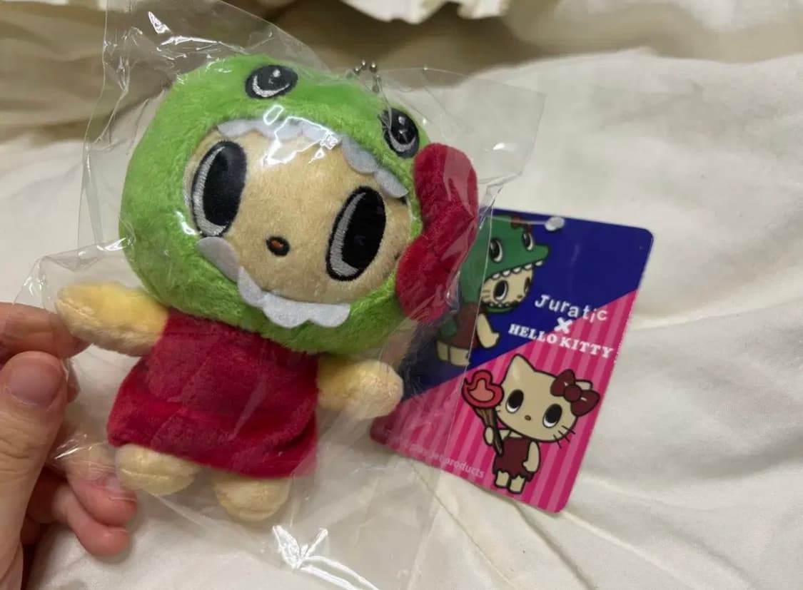 후쿠이 한정 쥬라기 공룡 키티 인형 키링 (리쿠) 상품이미지1