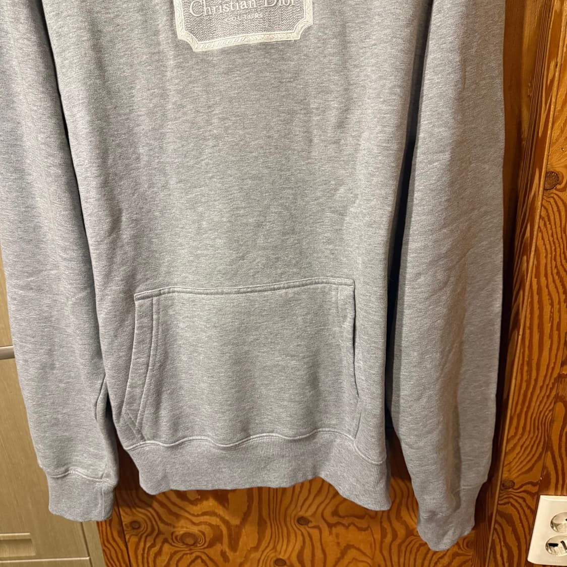 디올 그레이 로고 후드티셔츠 새상품 상품이미지5