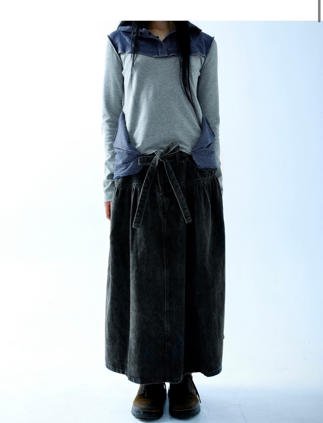 코이세이오 퍼피 코튼 스커트 차콜 상품이미지2