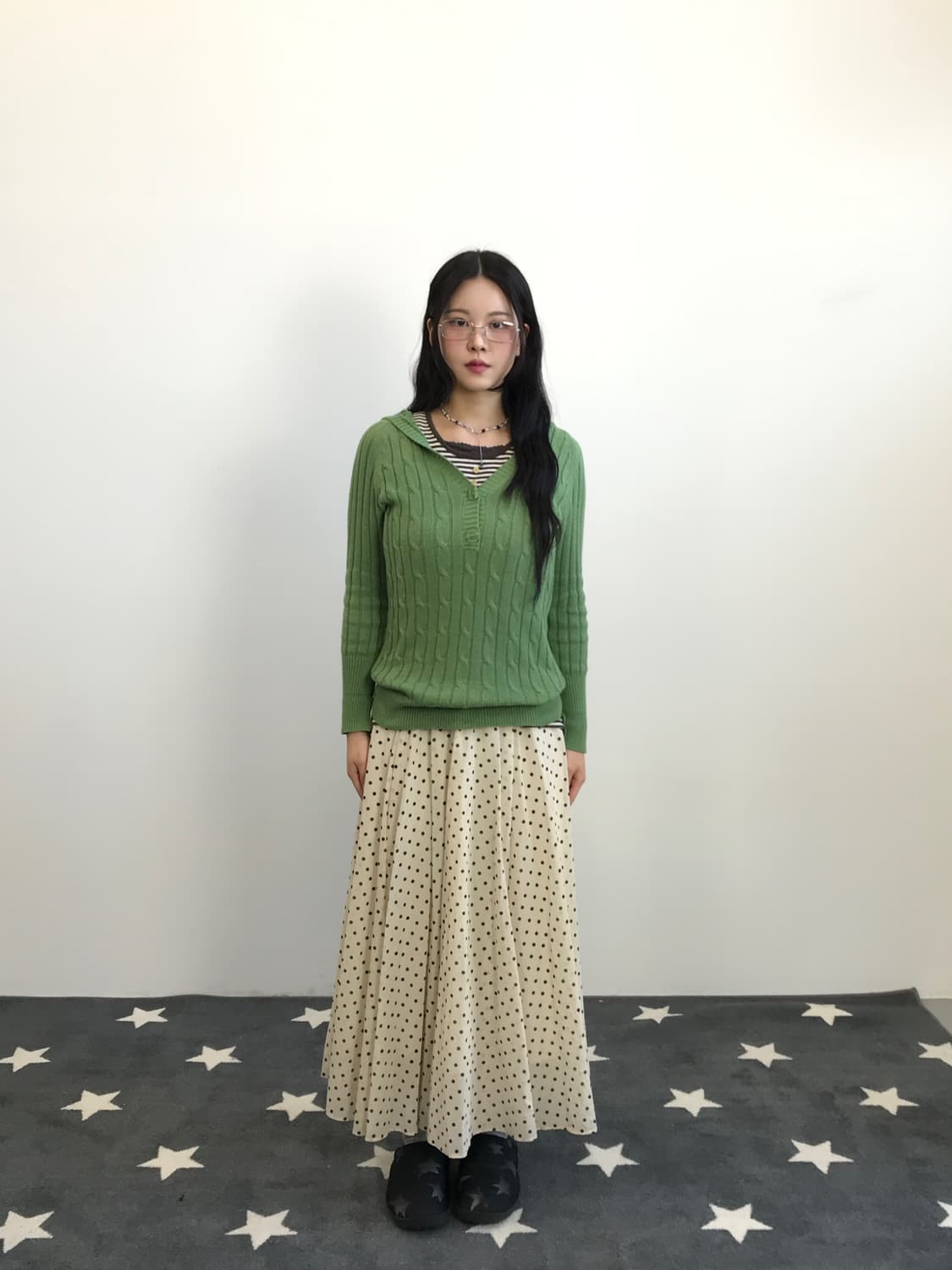 'United Arrows' Polka Dot Flare Skirt 상품이미지3