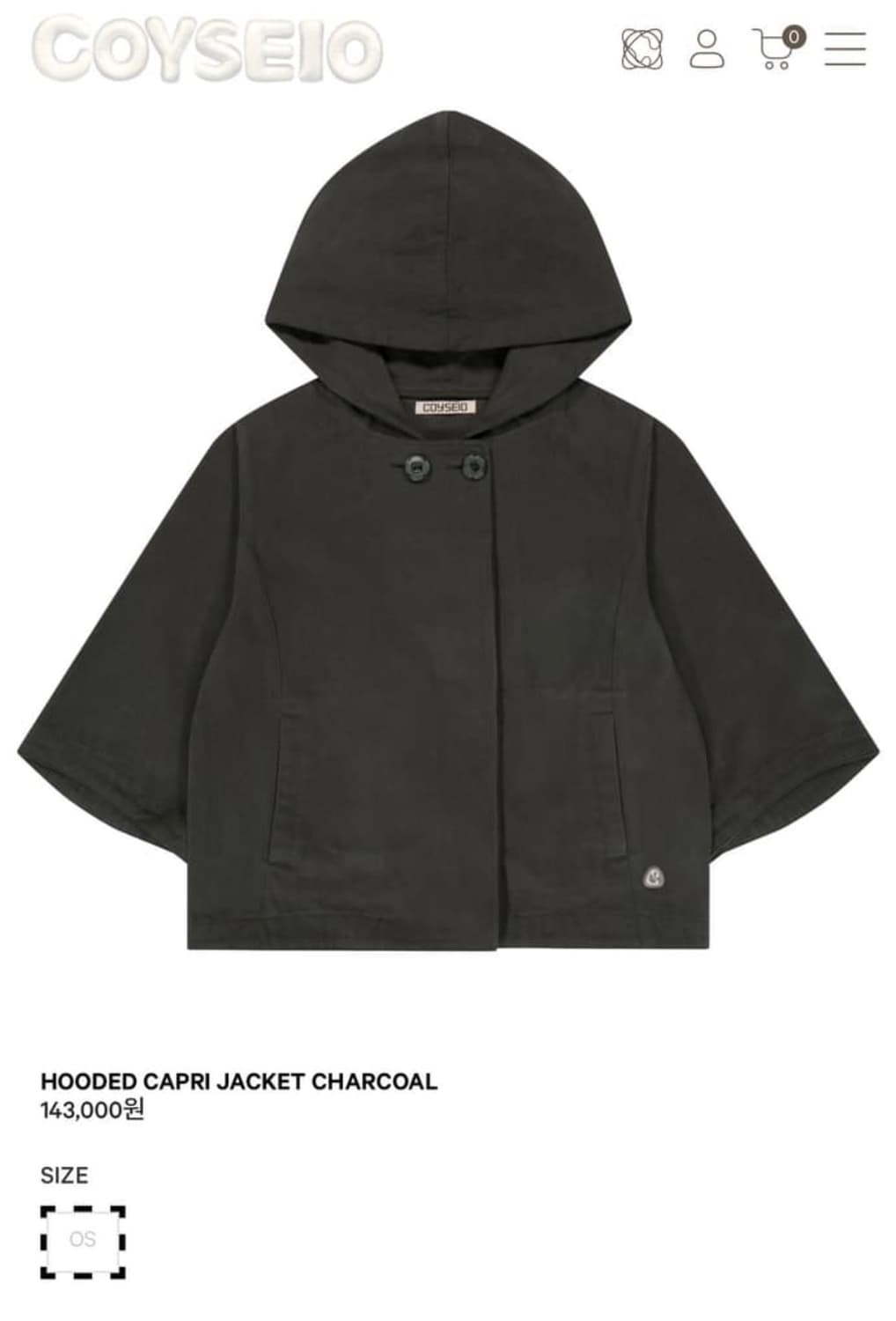 코이세이오 카프리자켓 차콜 상품이미지1