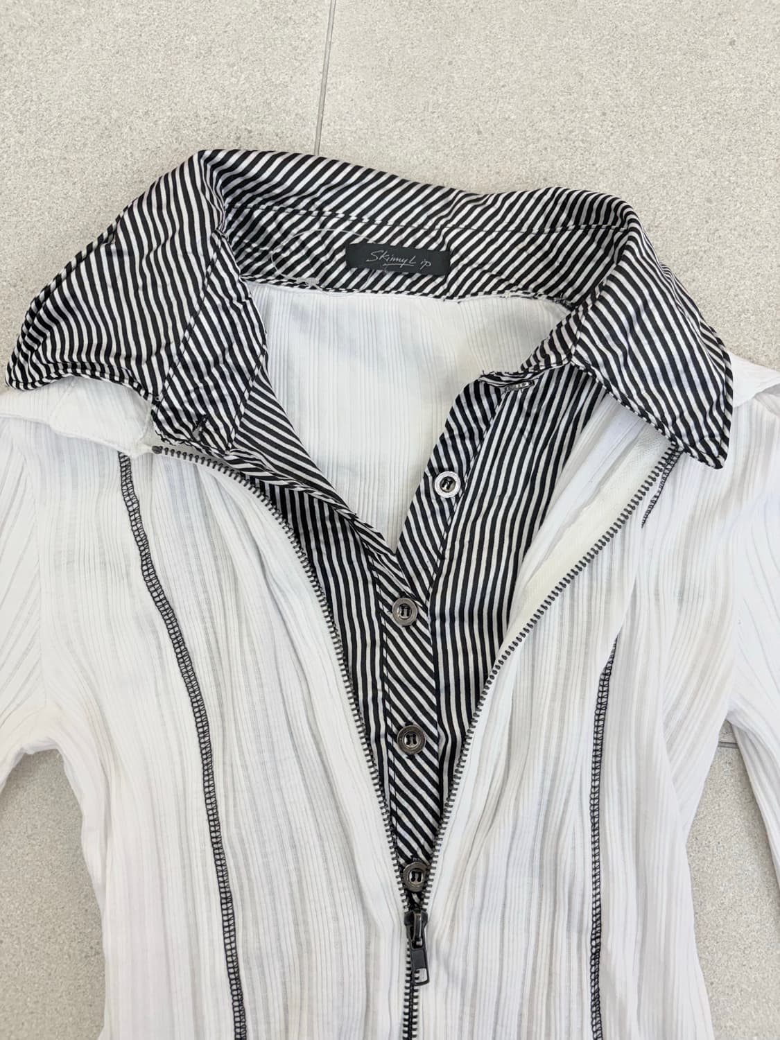 스트라이프 백트임 레이어드 집업 상품이미지2