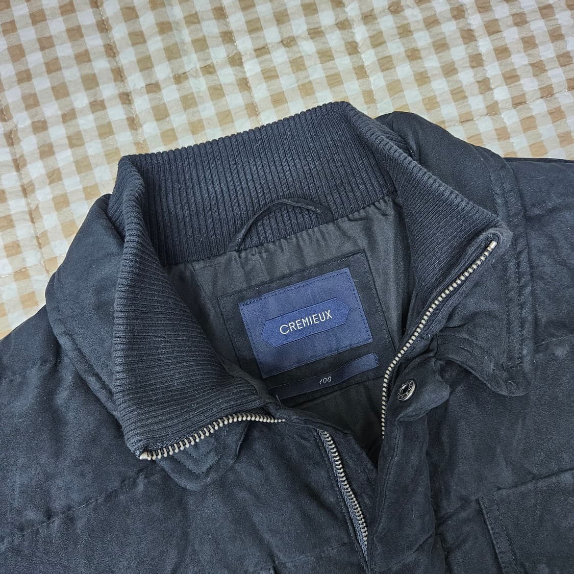 다니엘크레뮤 스웨이드 거위털 패딩 남자100 상품이미지2