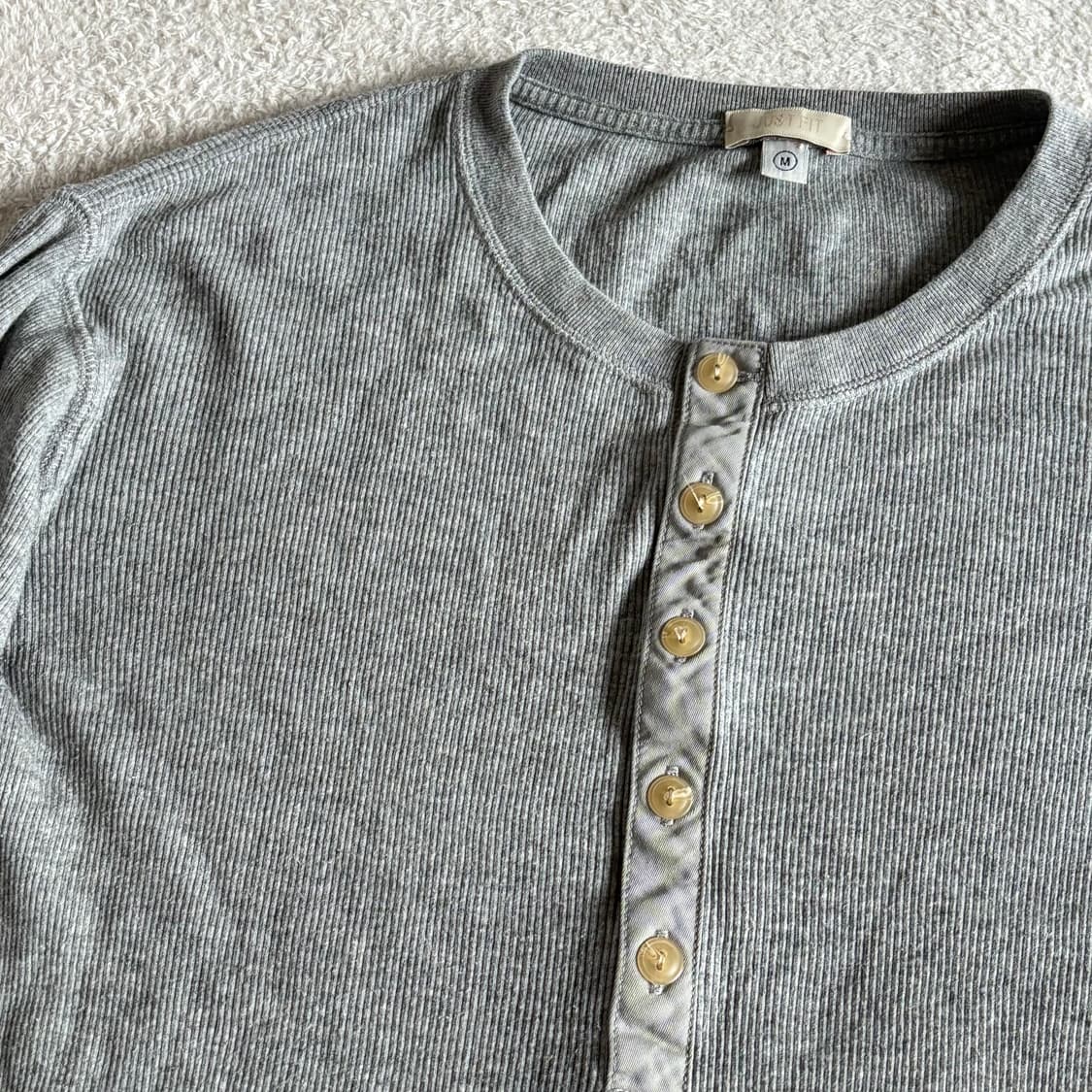 일본빈티지 올드 유니클로 그레이 기본 골지 이너 탑 상품이미지2