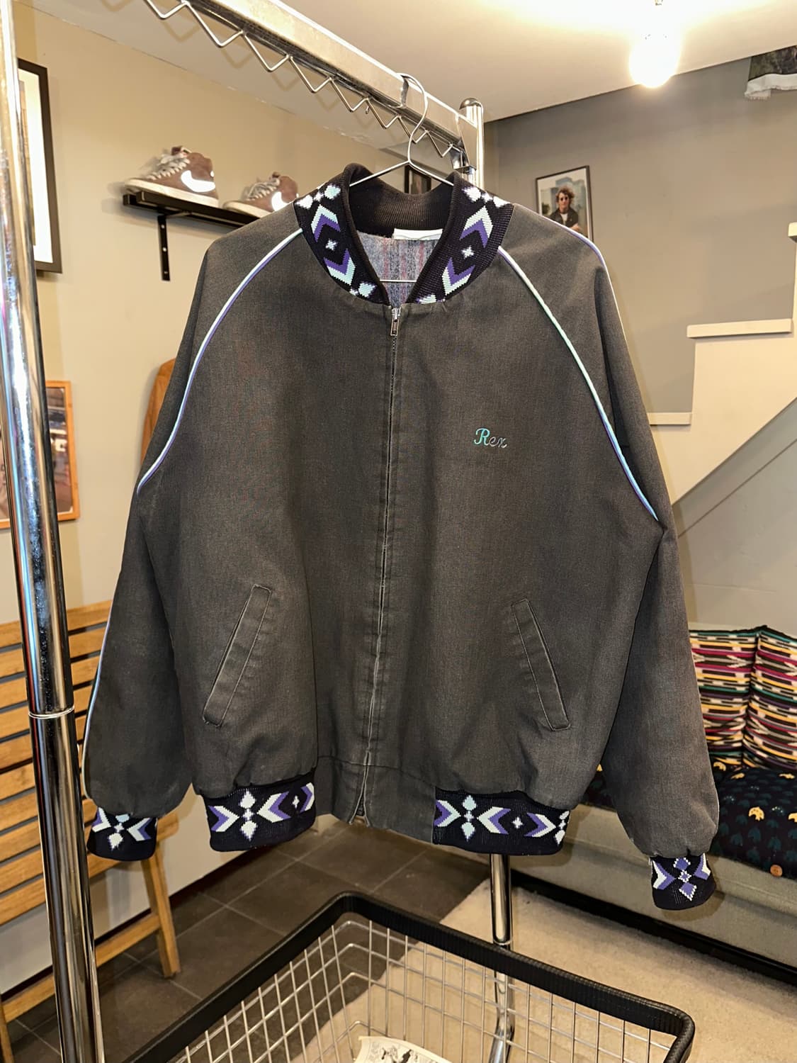 90’s American Aztec blanket work jacket 상품이미지3