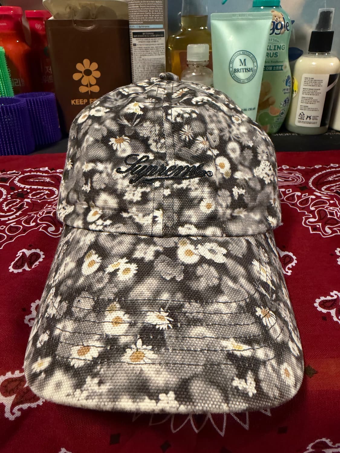 [남녀공용free]슈프림 리버티 플로럴 볼캡 그레이 상품이미지3