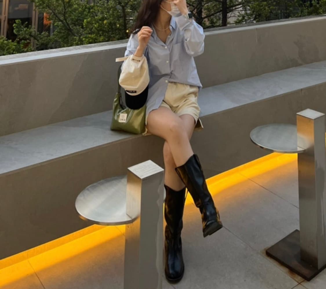 새것급/이미스 단종 호보백 올리브카키 그린 말차라떼 숄더백 녹차아이스크림 상품이미지8