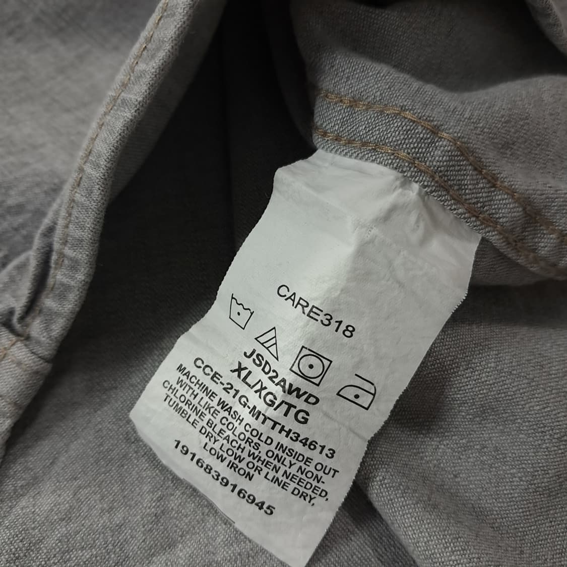 CJ294 XL 랭글러 애쉬그레이 샴브레이 웨스턴 스판 셔츠 남방 상품이미지5