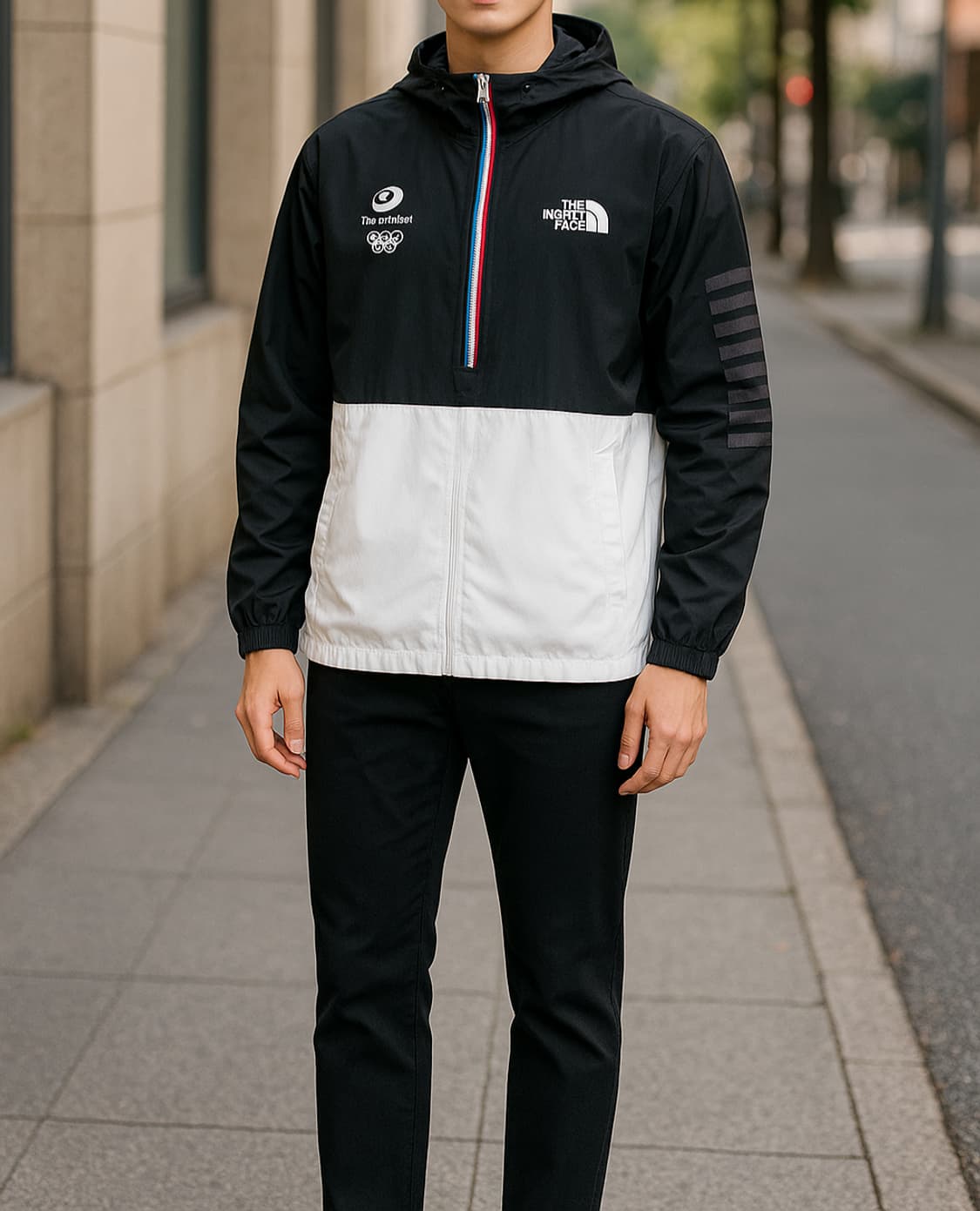 노스페이스 팀 코리아 블랙/화이트 아노락 바람막이_M 상품이미지1