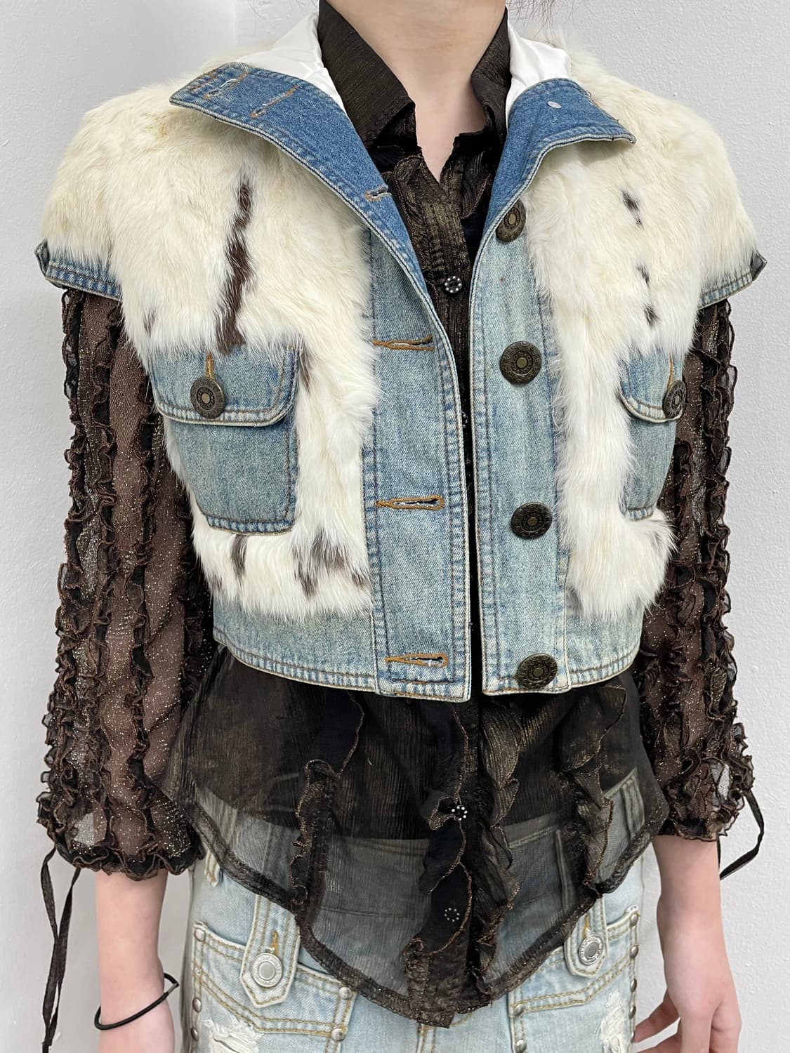 y2k 렉스 데님 하프 자켓 상품이미지3