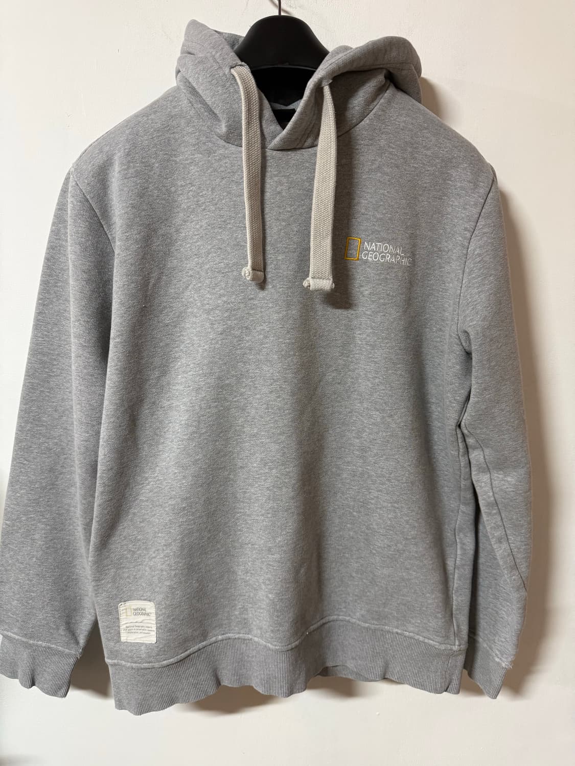 내셔널지오그래픽 그레이 미니로고 후드티 오버핏 캐주얼 상품이미지2