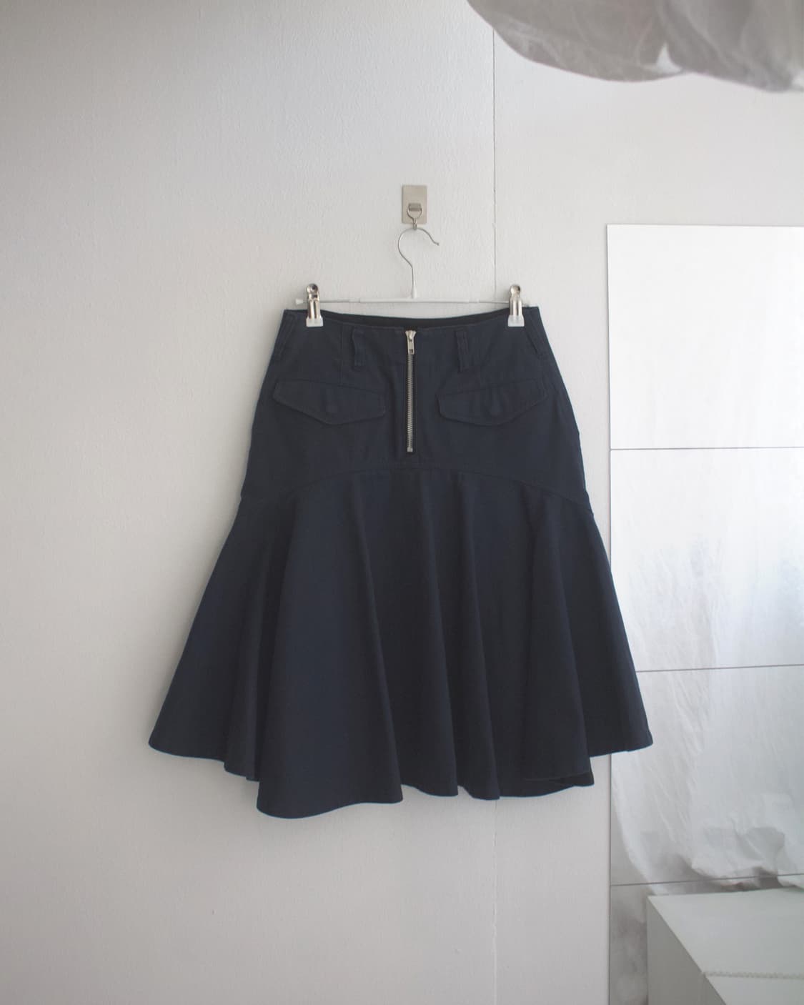 cotton zip flare skirt 상품이미지2