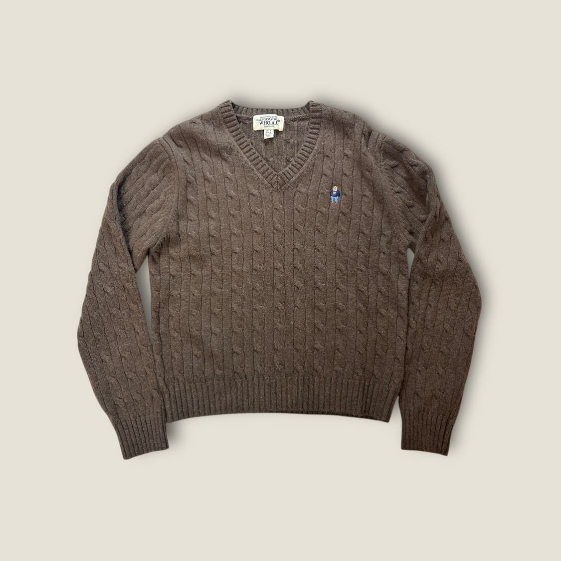 T054 후아유 브라운 케이블 니트 상품이미지1