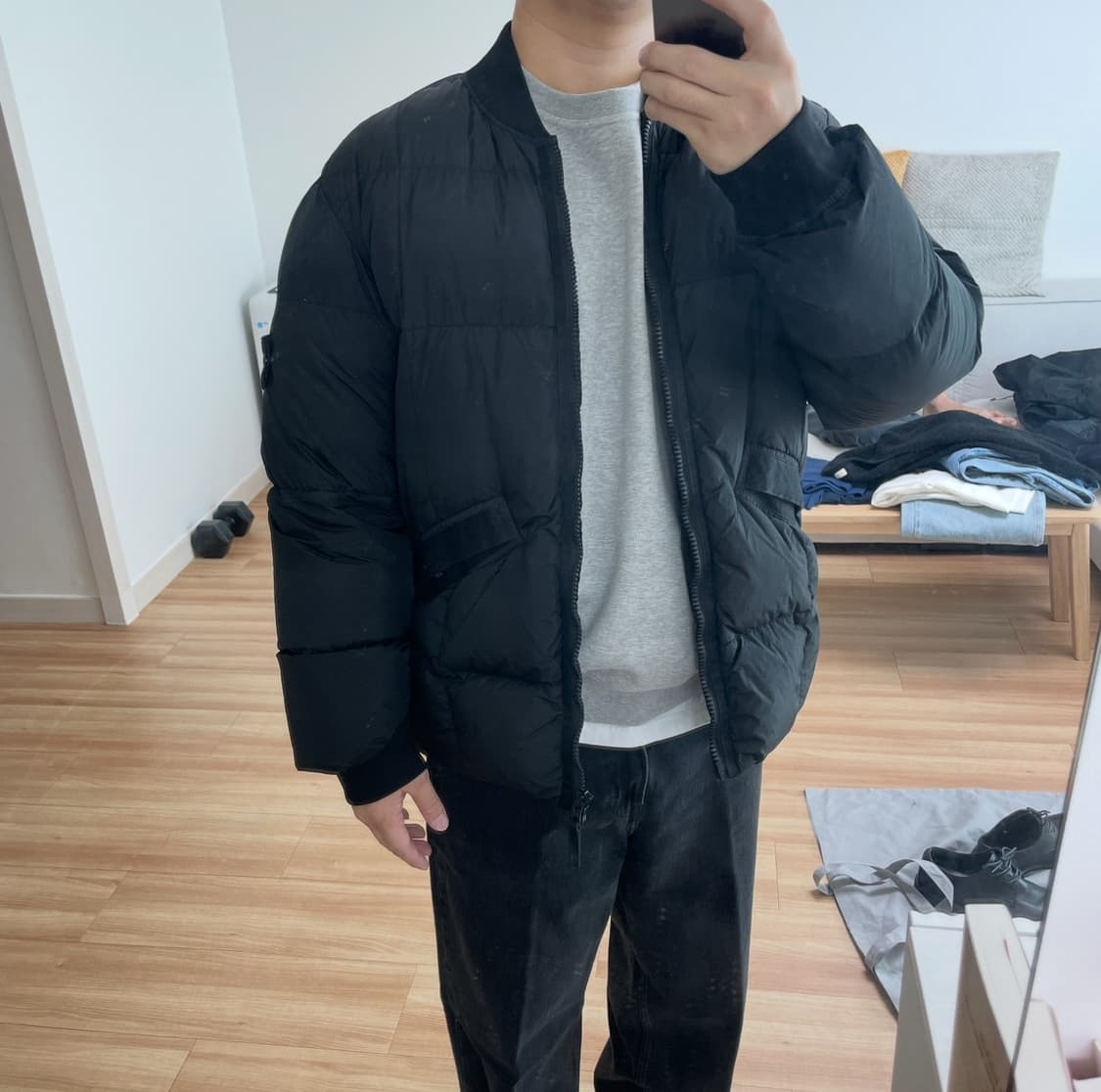 스톤아일랜드 크링클랩스 다운패딩 XL 블랙 상품이미지9