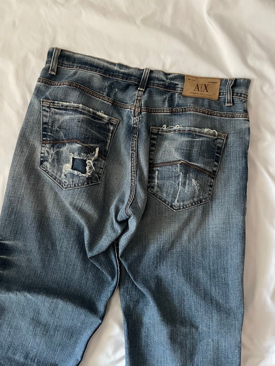 빈티지 y2k 아르마니 데미지 워싱 데님팬츠 상품이미지3