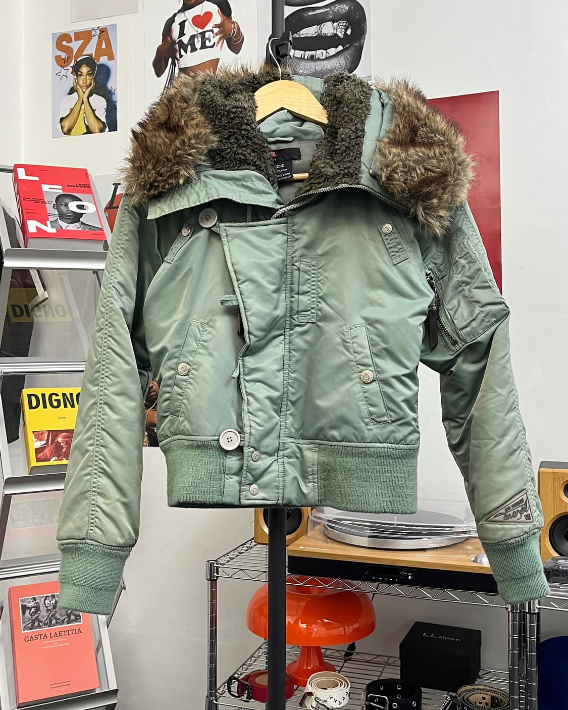 디젤 00s N2B 크롭 퍼 자켓 상품이미지5